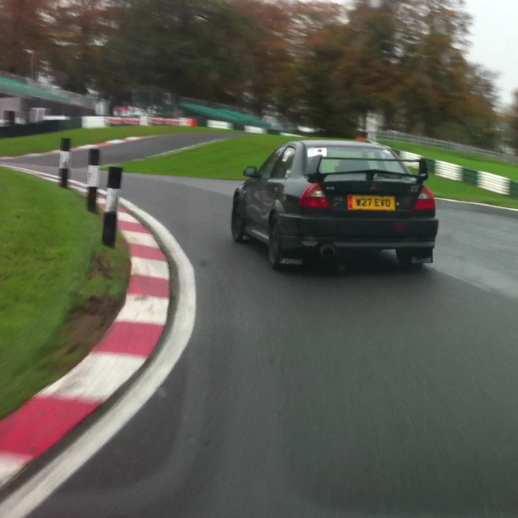 On track shot of a car at a circuit